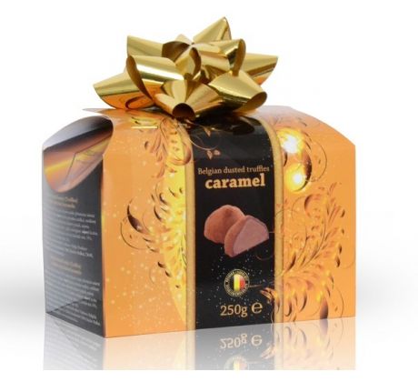 Del.Belgické truffle 250g mašla zlatá